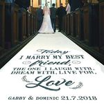 Personalised Wedding Aisle Runner For Ceremony Decor and Wedding Venue Decoration - Custom Printed Aisle Runner (Today I Marry My Best Friend Wedding) (6 Metres)