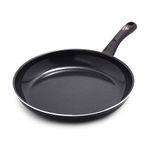 GreenLife Soft Grip Diamond Healthy Ceramic Non-Stick 26 cm Frying Pan Skillet, PFAS-Free, Black