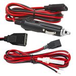 CB Power Cord Cable 2-Wire 15A 3-pin Plug Fused Replacement CB Power Cord with 12V Cigarette Lighter Plug for CB/Ham Radio (2 Pack) (3PIN 2PACK)