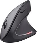 Trust Verto Wireless Ergonomic Mouse, Vertical Mouse with Storable USB Micro-Receiver, 800-1600 DPI, 6 Buttons, Illuminated Mouse for Right Hand Users for PC, Laptop, Mac, Batteries Included - Black