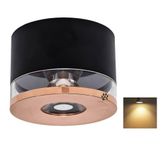 Mufasa 12 Watts Black Rose Color LED Round Surface Light Cylindrical Shape Indoor Ceiling Mounted Spot Light Down Light Aluminum Body (6.5CM Height) (Warm White)