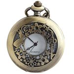 VIGOROSO Watches Alice Rabbit Flower Vintage Retro Steampunk Necklace Pocket Watch in Black Box