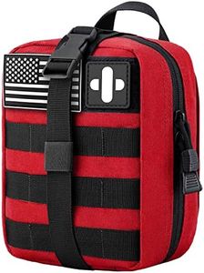 MEQI Medical MOLLE Tactical Pouch, EMT First Aid IFAK Rip-Away Utility Pouch for Camping Hunting Hiking Home Car and Adventures Red