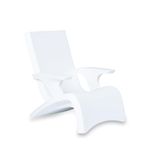 Step2 Vero Adirondack Chair, Stylish Poolside Lounger, Fade-Resistant, Waterproof Patio Furniture for Sun Shelf, Use in Pools up to 9-Inches of Water, Weighted, White