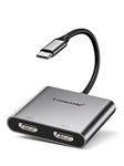 Lemorele USB C to Dual HDMI Adapter, 4K 60Hz Dual Monitor Adapter 2 in 1 Type C (Thunderbolt 3) to HDMI Converter for Dell, HP, Surface, Lenovo Type C Laptop