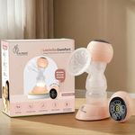 R for Rabbit Lactella Comfort Electric Breast Pump for Mothers LED Display Timer Control Silica Gel Massage Pad Dual Suction Modes 9 Levels Anti-Backflow & Hygiene Protection Travel Friendly (Peach)
