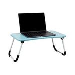 Mind Reader Lap Desk Laptop Stand, Bed Tray, Folding Legs, Couch Table, Portable, MDF, 59.1L x 34.9W x 26.7H cm, Blue