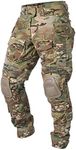 IDOGEAR G3 Combat Pants with Knee Pads Multi-camo Pants for Men Outdoor Airsoft Paintball Outdoor Camo Tactical Trousers (Multi-camo,38W x 33L)