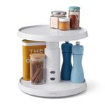 YouCopia 2-Tier Height Adjustable Crazy Susan Kitchen Cabinet Turntable and Spice Organizer