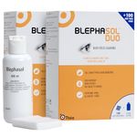 2 x Blephasol Duo 100 ml Micellar Eyelid Cleansing Lotion with 100 Lint-Free Pads | Effective and Gentle Cleansing for Make-Up Removal, Inflamed and Sensitive Eyelids | Soap & Alcohol-Free