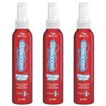 3x Wella Shockwaves Styling Ultra Strong Rock & Hold 5 Gel Hair Spray 150ml