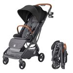 Ergobaby Metro 3 Deluxe Baby Stroller for Newborns, Infants, and Toddlers - Travel Stroller with One-Hand Fold, Near-Flat Recline, Adjustable Handlebar -Jet Black
