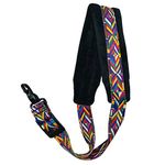 Xinlinke Saxophone Neck Strap Soft Padded Rainbow Braided Pattern for Alto Tenor Baritone Soprano Sax