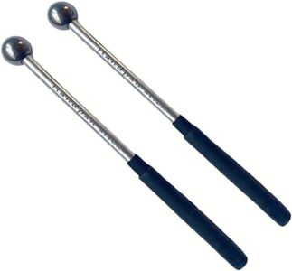 TUOREN 1 Pair Tongue Drum Mallets Metal Steel Head Drum Sticks with Rubber Handle Ethereal Drumstick Percussion Sticks Hammer for Glockenspiel Xylophone Chime Woodblock and Bells 8.7inch