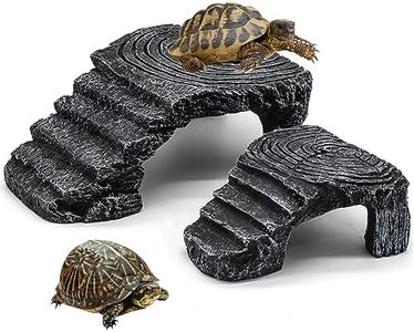 QMAAAYS Turtle Basking Platform Tortoise Accessories Tortoise Cave Reptile Hide Resting Terrace Floating Turtle Rest Platform Resin Accessories Aquarium Ornament(2Pcs)