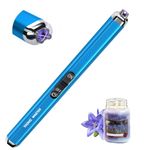 Electric Candle Lighter Rechargeable Lighters - Dual Arc Plasma Lighter Windproof & Flameless with Double Safety Switch (Sapphire Blue)