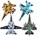 Corper Toys 4 Packs Pull-Back Airplanes Set Diecast Fighter Planes Toy for Kids Gift Party favor Collection