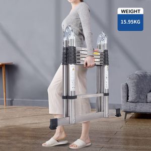 Telescopic Folding Ladder 3.8M – Stainless Steel, Portable