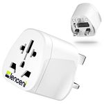 LENCENT World To UK Plug Adapter, Universal Travel Adaptor With 10A Fuse, Suitable for US, Europe, Australia, China Plugs to Use in UK- 1 Pack, White