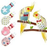 4 Pieces Bird Diapers Flight Suite Liners Washable Reusable Protective Parrot Nappy Clothes with Waterproof Inner Layer Cute Urine Wet Suit for Parrot Macaw Budgies Parakeet (Star Patterns,S)