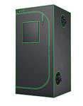 Green Hut 3x3 Grow Tent, 36"x36"x72" Growing Tent with Observation Window and Floor Tray for Hydroponics Indoor Plant Growing 3x3 Grow Room