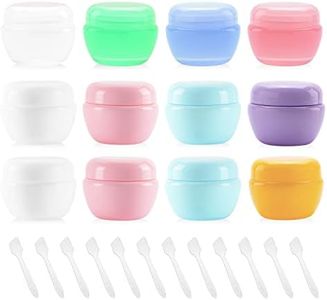 Plastic Small Travel Containers for Toiletries TSA Approved Leakproof Refillable Cosmetics Makeup Jars with Lids Cream Sample Makeup Lids Makeup Sample Containers BPA free Container (20g/20ml,12 PCS)