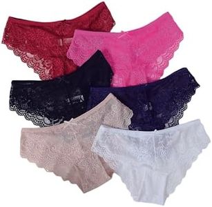 Lace Panties for Womens Highly Elastic Womens Underwear Comfortable 6 Pack Large