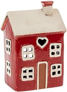 Village Pottery Heart House Bougie Chauffe-Plat en céramique émaillée Rouge