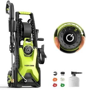 4000 PSI Electric Pressure Washer, 1900W Motor, 4 Adjustable Nozzles, 32.81ft Hose, Foam Cannon, Ideal for Driveways, Patios, Cars, Boats, and More