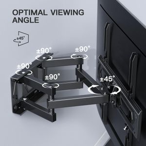 PERLESMITH TV Wall Bracket – Swivel Tilt Mount for 26-70” Flat & Curved TVs, VESA 400x400mm