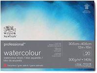 Winsor & Newton Professional Watercolor Paper Block, 12" x 16", Hot Pressed