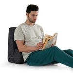 The White Willow Wedge Cushion-Wedge Pillow for Bed & Back Support-Wedge Pillow for Neck & Back Pain-Wedge with Headrest for Leg Elevation, Acid Reflux-XL King Size-(24" L x 24" W x 7" H)-Grey