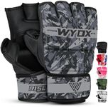WYOX MMA Gloves Grappling Sparring, Boxing Gloves Men Women Muay Thai Martial Arts Training, Half Finger Adjustable Mitts Wrist Support Kickboxing Gloves, Cage Fighting Punching Bag Gloves