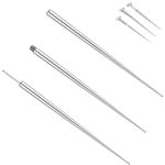 Thunaraz 316L Surgical Steel Piercing Taper Insertion Pins Body Taper 14G 16G 18G Piercings Kit Assistant Tool for Ear/Nose/Lip/Eyebrow/Belly/Nipple/Tongue Piercing Changing Tool Stretcher SilverE