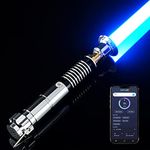 DAMIENSABER Upgrade RGB3.0 Smooth Swing Motion Control Dueling Light Saber, 16 Sound Fonts Luke Light Saber with 16 RGB Solid and Infinite Color Changing, Rechargeable Metal Hilt for Adults Gift