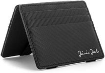 JAIMIE JACOBS ® Magic Wallet Flap Boy Slim - The Original - Slim Wallet, RFID Blocking Wallet, Genuine Leather, Card Wallet, Credit Card Holder, Travel Wallet, Bifold Wallet Men (Carbon)