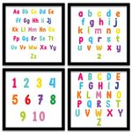 kotart - Educational Frames for Kids Room Wall Decor - Photo Frames for Wall Decoration - Wall Poster with Frame for Room - Kids Rooms Posters with Frame (11 inch x 11 inch, Multi) Set of 4