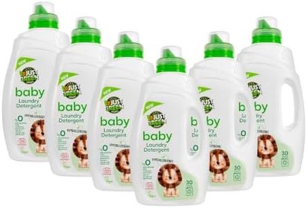 JUST GREEN ORGANIC Baby Liquid Laundry Detergent, Plant-Based Laundry Soap Newborn & Infant Clothes, Hypoallergenic, Fragrance-Free, EcoCert Certified, 30 Washes, 50.7 fl oz (1500 ml) - 6 Pack