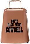 Bevin Bells "Gotta Have More Cowbell" (Medium) | Kentucky Cow Bell w/ Copper Color | Made from Steel | Loud Noise Makers w/ Handle | Made in CT, USA