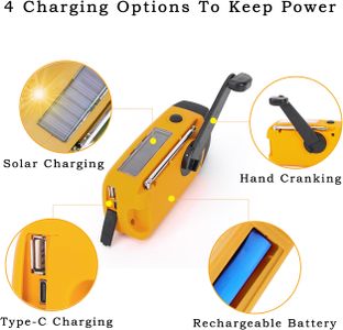 Wind Up Solar Emergency Radio – Portable Hand Crank Weather Alert