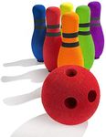 FOREVIVE Kids Bowling Set Indoor Outdoor Bowling Game Children's Bowling Set Kids Lawn Bowling Kids Age 3, 4, 5 Years Old Boys and Girls (6 Pins and 1 Ball)