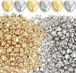 500Pcs Heart Spacer Beads 6mm Gold/