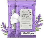 BeautyFrizz Lavender Face Cleansing Wipes - 120 pcs - Gentle Makeup Remover Wipes for Face and Neck - Facial Wipes with Aloe, Retinol, Castor and Vitamin E - Enjoy these Lavender Face Wipes