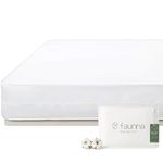 FAUNNA Zippered Mattress Encasement, 100% Cotton Bed Bug and Dust Mite Proof Protector, Six-Sided Noiseless Cover, White (King 16" Deep)