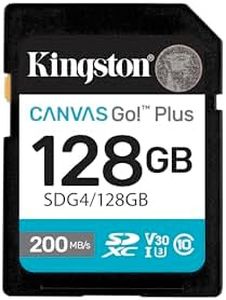 Kingston Canvas Go Plus SDXC Memory Card Gen4 200MB/s C10 UHS-I U3 V30 128GB-SDG4/128GB