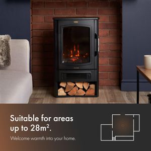 VonHaus Panoramic Electric Stove Heater – Freestanding Fireplace