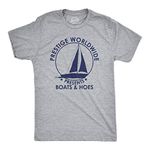 Crazy Dog T-Shirts Mens Prestige Worldwide T Shirt Funny Cool Boats and Hoes Movie Quote Tee (Heather Grey) - 4XL