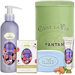 Gifts For Women: Un Air d'Antan® Skincare Set Containing 1 French BAr Soap 100g, 1 Hand Cream 25ml, 1 Moisturising Body Lotion 200ml/Fragrance: Almond, Fig, Vetiver/Skincare Gift Set/Gift For Women