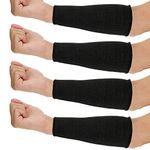 Neer 4 Pair Protective Arm Sleeves for Thin Skin Anti-Cut Burn Resistant Cover Forearm Sleeve for Cooking Construction(Black, 7.9 Inch)