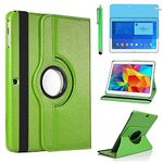 Case for Samsung Galaxy Tab 4 10.1 inch 2014 (SM-T530 T531 T535 T537) - 360 Degree Rotating Stand Case Full Protective Smart Cover,with Stylus Pen,Screen Film (Green)